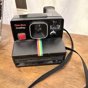 Vtg. Polaroid Time-Zero OneStep Rainbow Stripe Classic SX-70 Instant Film Camera